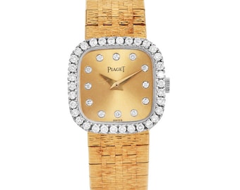 Piaget Vintage Diamond Bezel Dial 18K Gold Ladies Watch