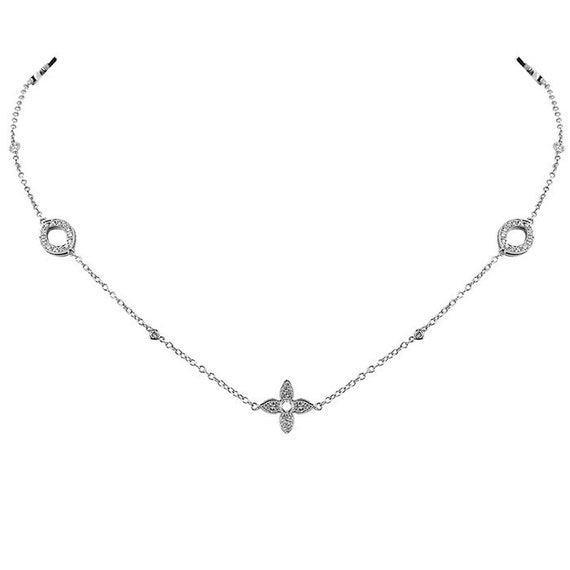 Diamond Clover 18K Gold Choker Diamond By Yard Ne… - image 2
