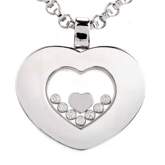 klap financieel onze Chopard Happy Diamond Heart 18K witgouden 23 inch hanger - Etsy België