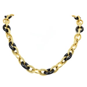David Yurman 18K geelgouden hematiet 17 mm grote schakelketting