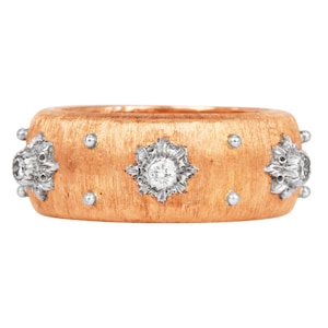 Estate Buccellati Macri Eternelle 18K Gold Diamond Band Ring