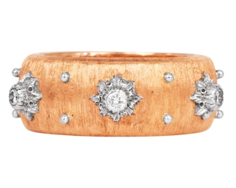 Estate Buccellati Macri Eternelle Anillo de banda de diamantes en oro de 18 quilates