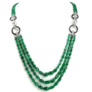 Diamond Emerald Pearl & Onyx 18K Gold Multistrand Bead Necklace