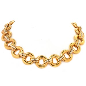 Cartier Trinity 18K Gold Multi Color Tri-Tone Gold Circular Link Choker Necklace