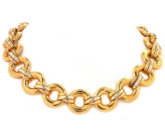 Cartier Dreifaltigkeit 18K Gold Multi Color Tri-Tone Gold Circular Link Choker Halskette