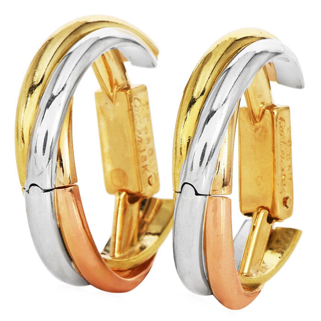 Elegant Cartier 1980's Trinity Style Cufflinks 18 Karat Gold - Etsy