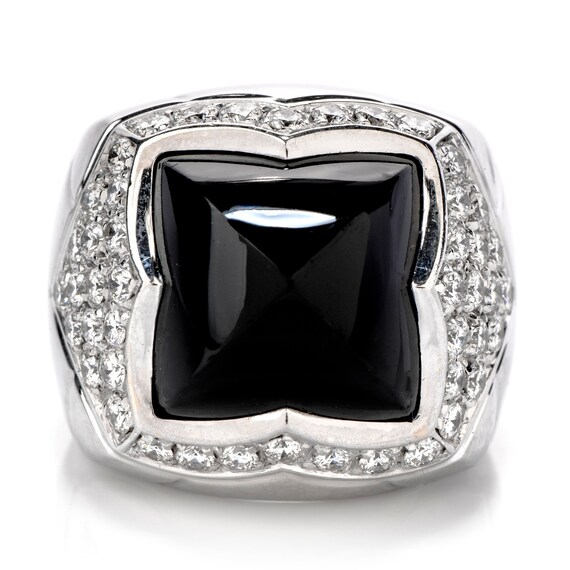 Bvlgari Diamante Onyx 18K Oro Pirámide Cabujón Anillo | Etsy México
