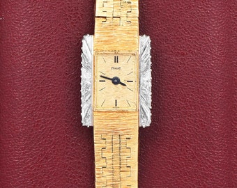 Reloj de pulsera vintage Piaget Ballerina de oro amarillo de 18 quilates con diamantes de 10 mm para mujer