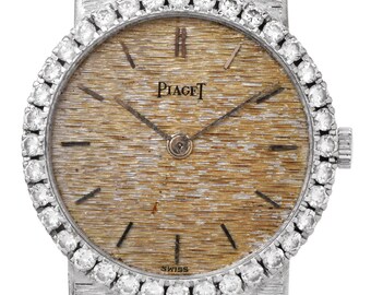 Piaget Diamond Bezel 18K White Gold Watch: Silver Dial, Mechanical Movement