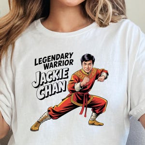 Jackie Chan T-shirt Comedy Spoof Tee Retro Police Story Film Rush Hour Movie Fan Merch Shirt