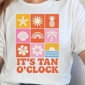 Tan O’Clock T-Shirt | Funny Summer Tee for Sun Lovers, Casual Beach Shirt, Vacation Outfit, Unisex Cotton Top, Gift Idea for Men & Women