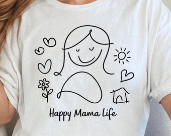Happy Mama Life Shirt, Mother’s Day Tee, Best Mom Ever, Love My Mom, Mom Shirt, Cheer Mom Shirt, Happy Mother’s Day, Cool Mama Tee