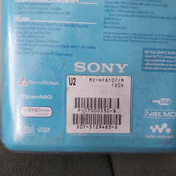 Vintage SONY Minidisc Player MZ-NF610 - Portable Walkman - Etsy
