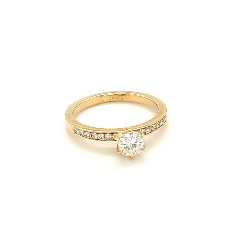 Handmade 0.64ct Diamond Engagement Ring Classic Engagement Ring Bespoke Round Diamond Ring 14k, 18k Gold and Platinum Solitaire Ring zdjęcie 5