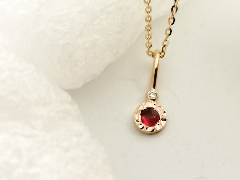Tiny Stone Necklace For Women Sapphire Necklace Sapphire Diamond Necklace Dainty Gold Necklace With Heart Best Gift For Someone You Love image 1