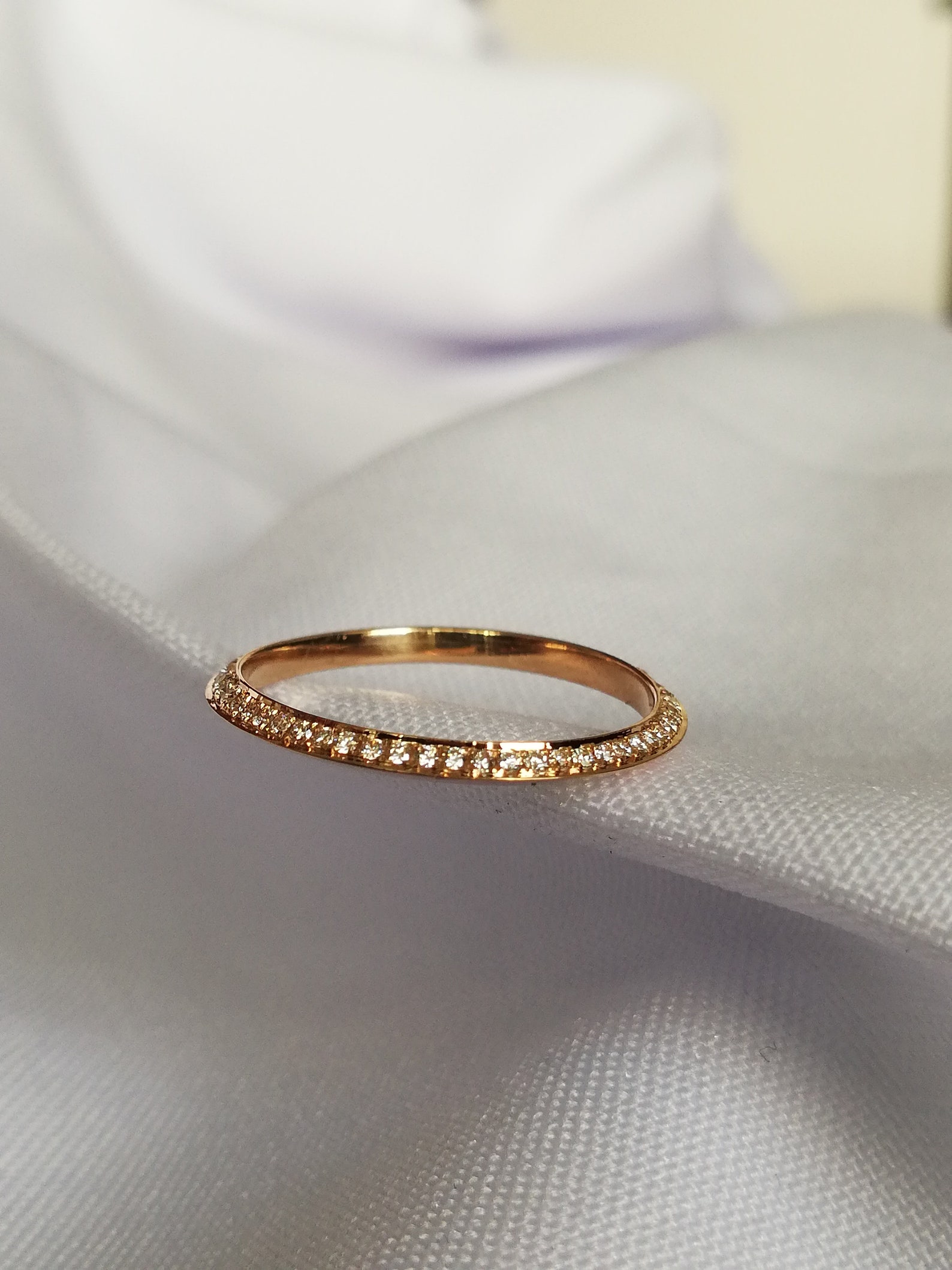 Diamond Eternity Band Ultra Thin Diamond Wedding Ring Etsy