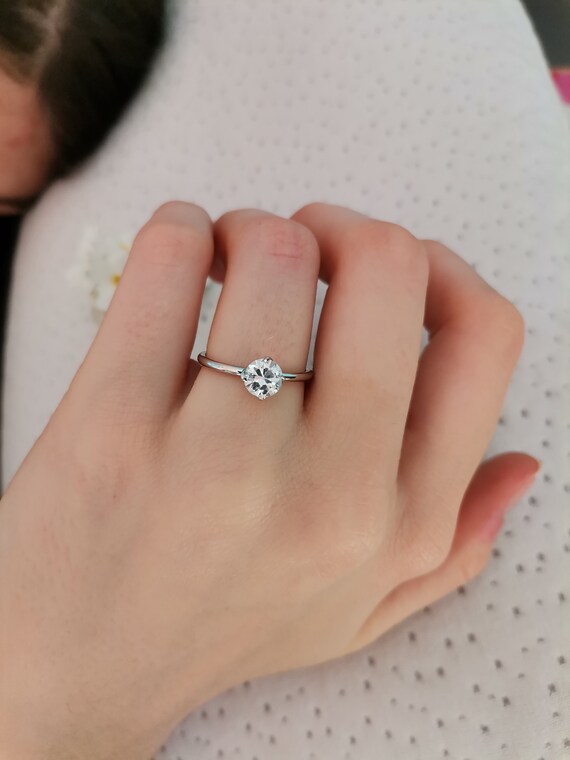 Bague de fiancailles diamant solitaire faite main 0 70 carat bague de mariage diamant bague de fiancailles ethique bague de fiancailles en platine avec diamant Etsy France