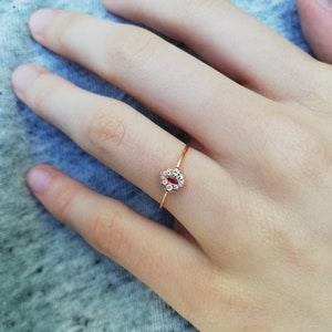 Halo Ruby And Diamond Engagement Ring-Marquise Cut Ruby And Diamond Ring Rose Gold Ruby Wedding Ring-Romantic Ring With Heart image 3