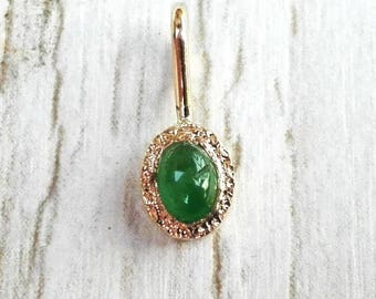 Emerald Pendant in 14k gold, May birthstone, Natural Gemstone Charm, Dainty Pendant in gold, Gift for Mom, Anniversary Gift, Handmade Gift