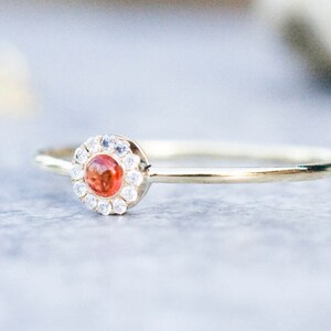 Halo Sapphire ring, Solid 14k gold ring, Diamond Halo Ring, Diamond Engagement ring, Sapphire Wedding ring, Natural Gemstone Ring image 4