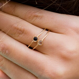 14k Gold Black Onyx Ring, February Birthstone Ring, Natural Stone Ring, Dainty Engagement Ring image 5