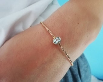 Gold Aquamarine Bracelet,  Bohemian Gold Gemstone  Bangle Bracelet For Women,  Anniversary, Birthday Gift for Wife,  Handmade Jewelry
