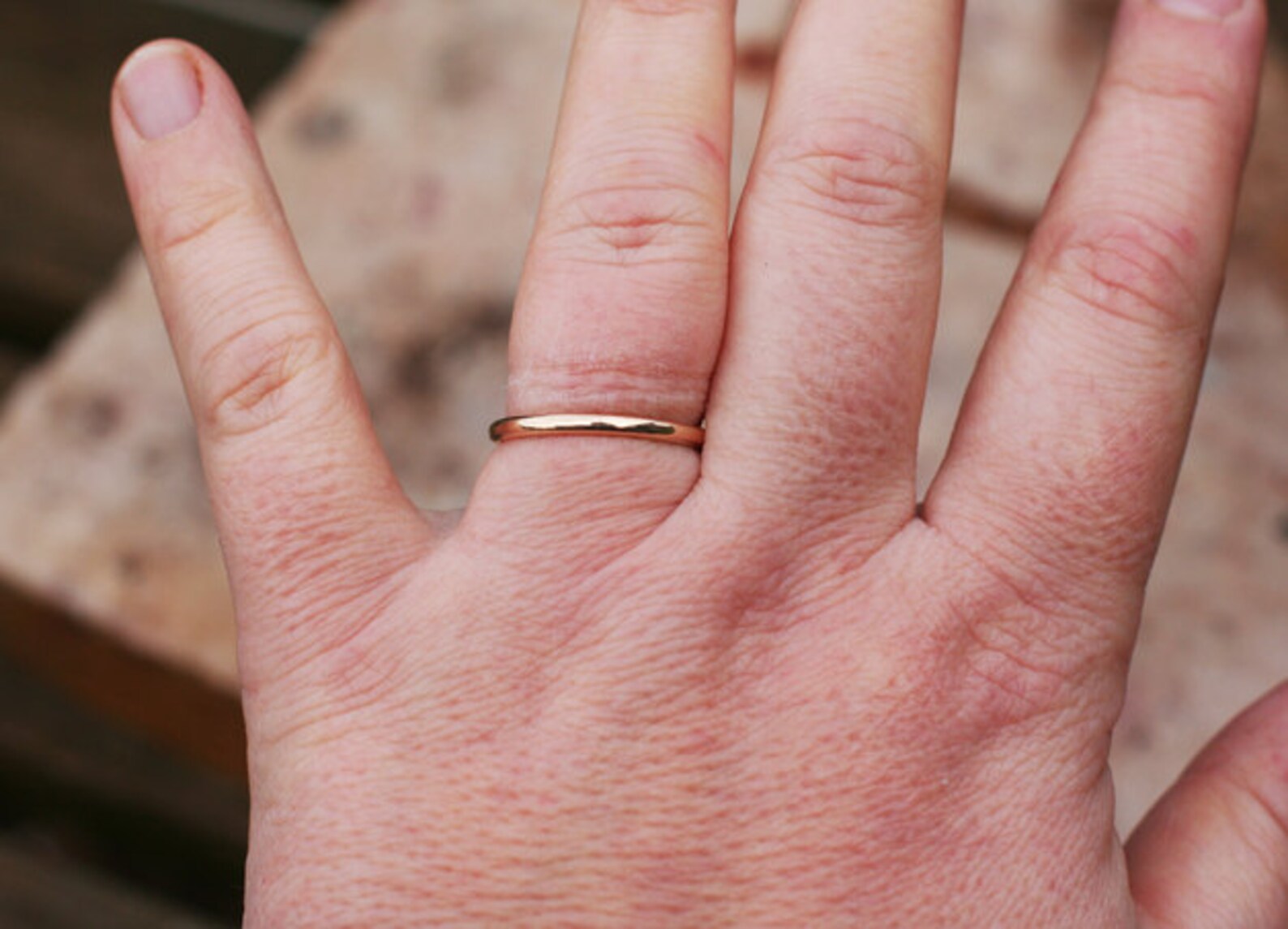 14k Gold Band Wedding Ring 2mm Wedding Band Handmade Gold Etsy