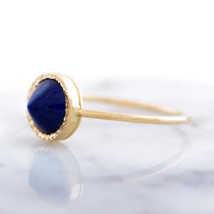 Lapis Lazuli Ring With A Spike, Statement Ring, Handmade and Unique Designer Ring, Solid 14k,18k Gold Jewelry Secret Heart Detail image 4