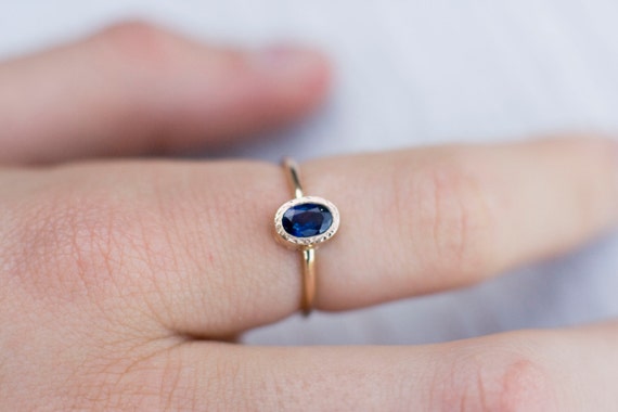 Simple blue sapphire best sale ring