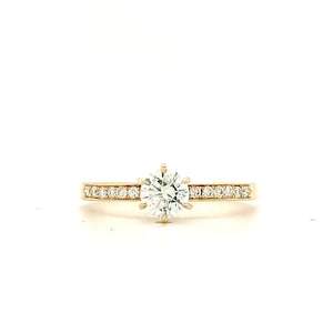 Handmade 0.64ct Diamond Engagement Ring Classic Engagement Ring Bespoke Round Diamond Ring 14k, 18k Gold and Platinum Solitaire Ring zdjęcie 1