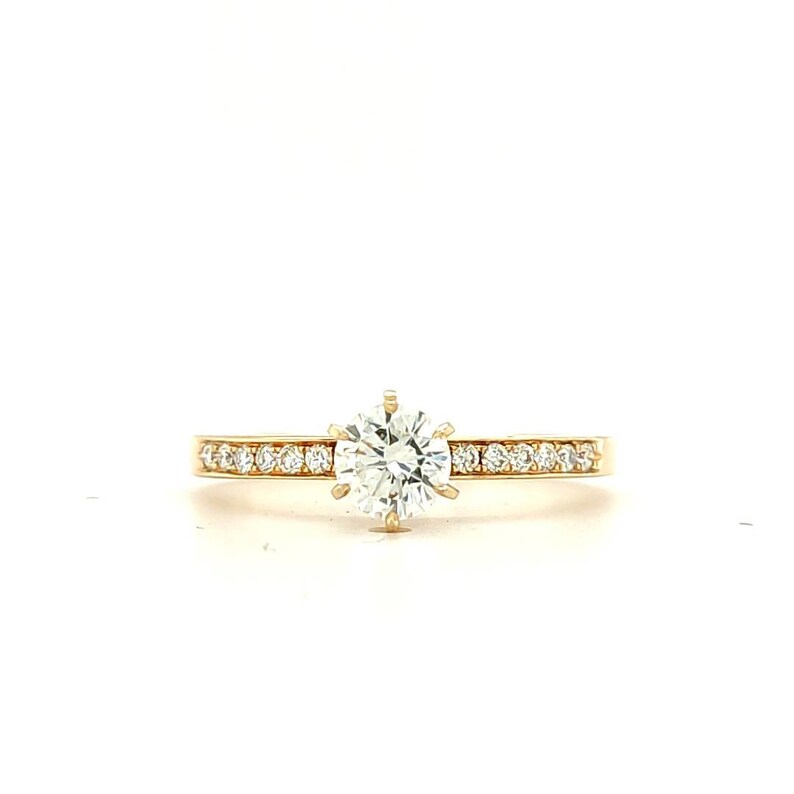 Handmade 0.64ct Diamond Engagement Ring Classic Engagement Ring Bespoke Round Diamond Ring 14k, 18k Gold and Platinum Solitaire Ring zdjęcie 1