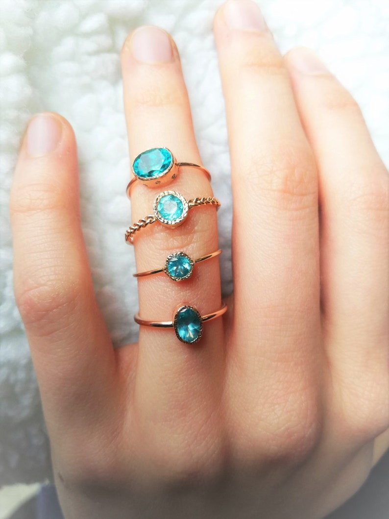 Oval Apatite ring Unique Engagement Ring Natural Apatite Ring Handmade Solitaire Ring Engagement Ring Solid 14k Rose gold Ring