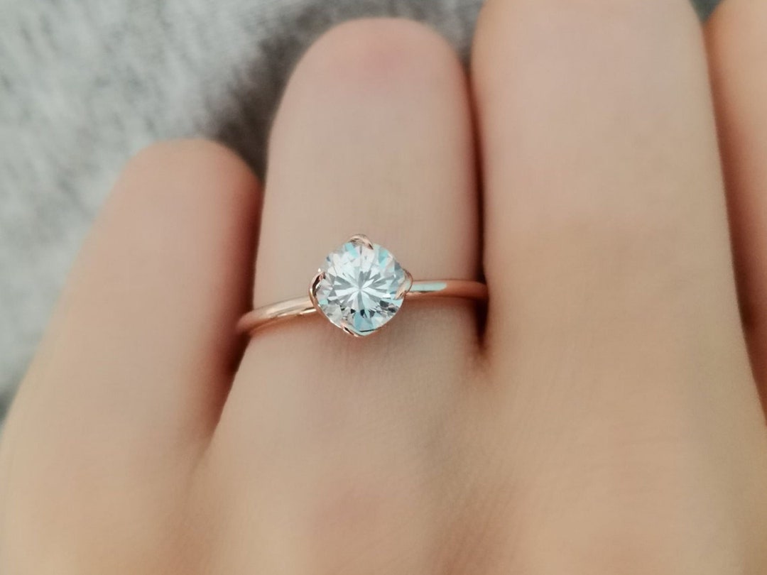 Solitaire Diamond Engagement Ring 18k Rose Gold 0.70ct Round Diamond ...