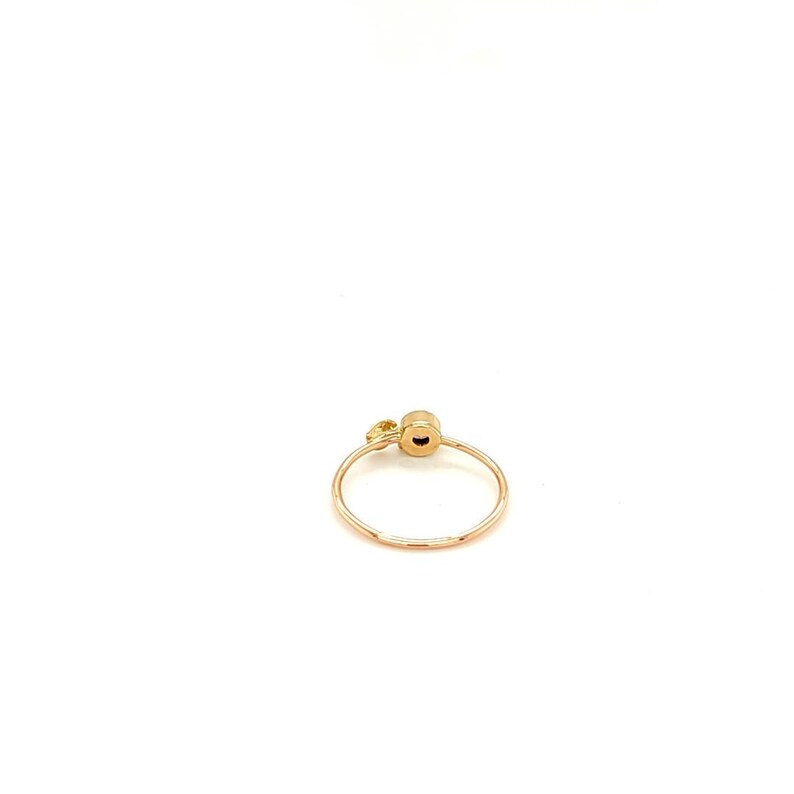 14K gouden roze saffierbladring met hartaccent september Birthstone Ring 14K goud op de natuur geïnspireerde en handgemaakte sieraden-romantisch cadeau afbeelding 2