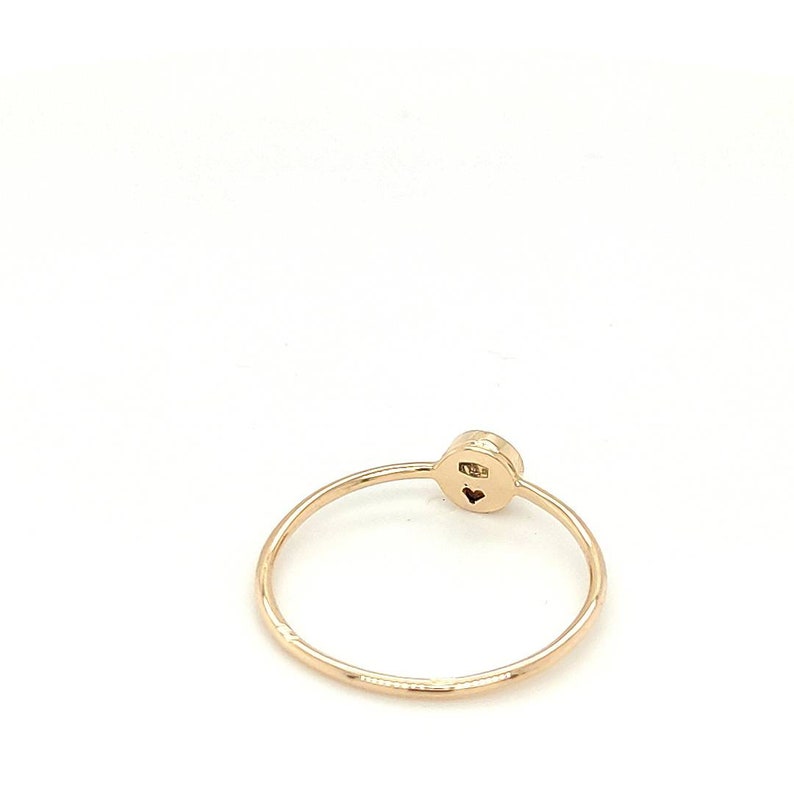 Pequeño anillo de perlas de oro de 14K, anillo de compromiso de perlas de Akoya natural, novia, aniversario, anillo de promesa, joyería minimalista anillo hecho a mano imagen 4