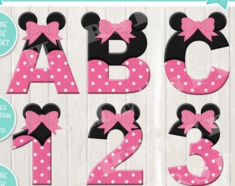 minnie mouse letters etsy