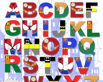 Superhero Alphabet PRINTABLE Letters Etsy photograph regarding Superhero Letters Printable called Superhero Alphabet PRINTABLE Letters Etsy