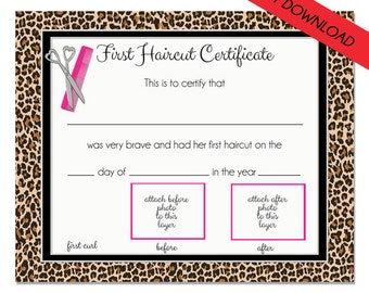 first haircut etsy first haircut certificate