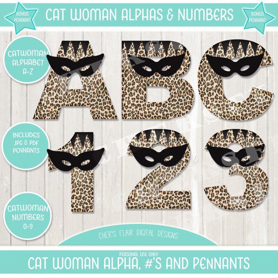 Cat Woman Alphabet Brown Alphas Batgirl Supergirl Alphas Etsy