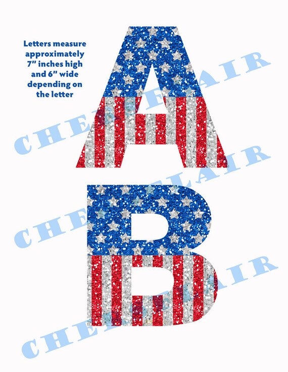 July 4th Alphabet July 4th Letter July 4th Numbers Etsy