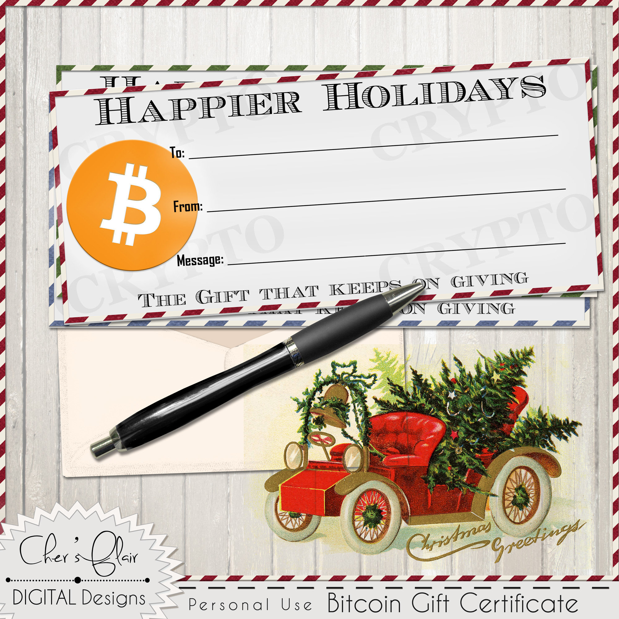 BITCOIN GIFT CERTIFICATE Christmas Bitcoin Gift Crypto ...