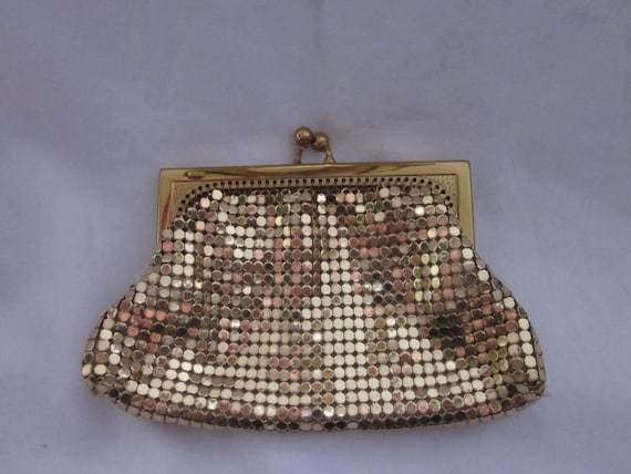 Vintage Purse, Gold Chain Mail By Whiting and Dav… - image 1