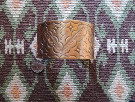 Beautiful Native American Stamped Cuff - image 1