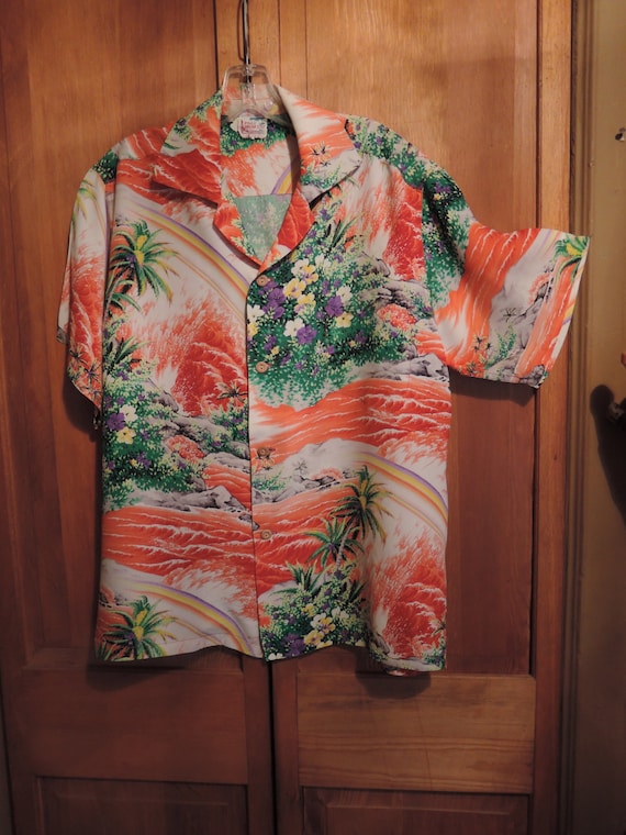 Vintage 50's Beachcomber Hawaiian Shirt Unisex Large – Black Shag Vintage