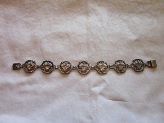 Vintage Sterling Maple leaf Bracelet - image 1