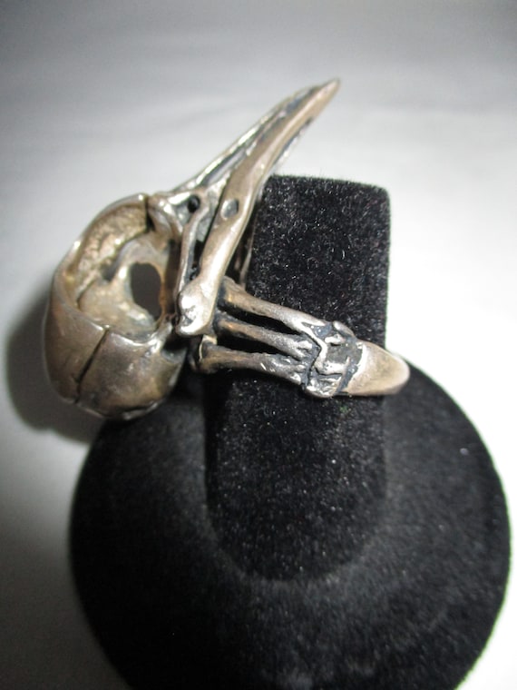 Raven Head Skeleton Ring - image 5