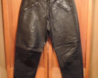 BLACK BIKER PANTS