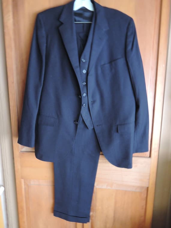 A Black Stylish Vested Suit - image 1