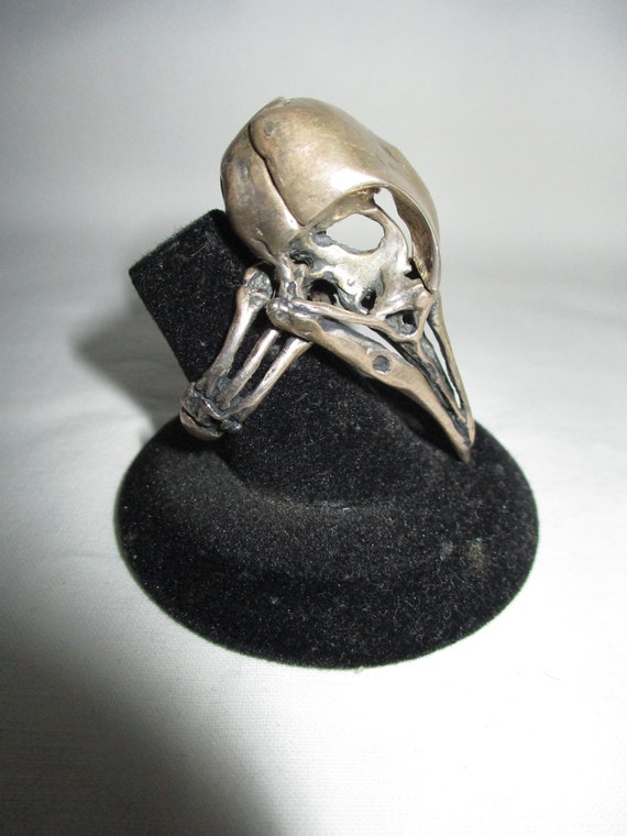 Raven Head Skeleton Ring - image 2