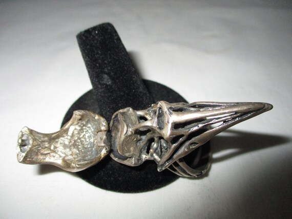 Raven Head Skeleton Ring - image 6